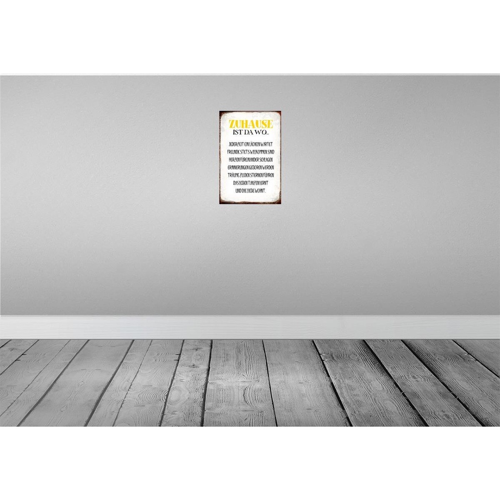 [LA-113223-H] Holzschild 30x20 cm Zuhause ist da wo Liebe Herzen Spruch Zitat Bild 2