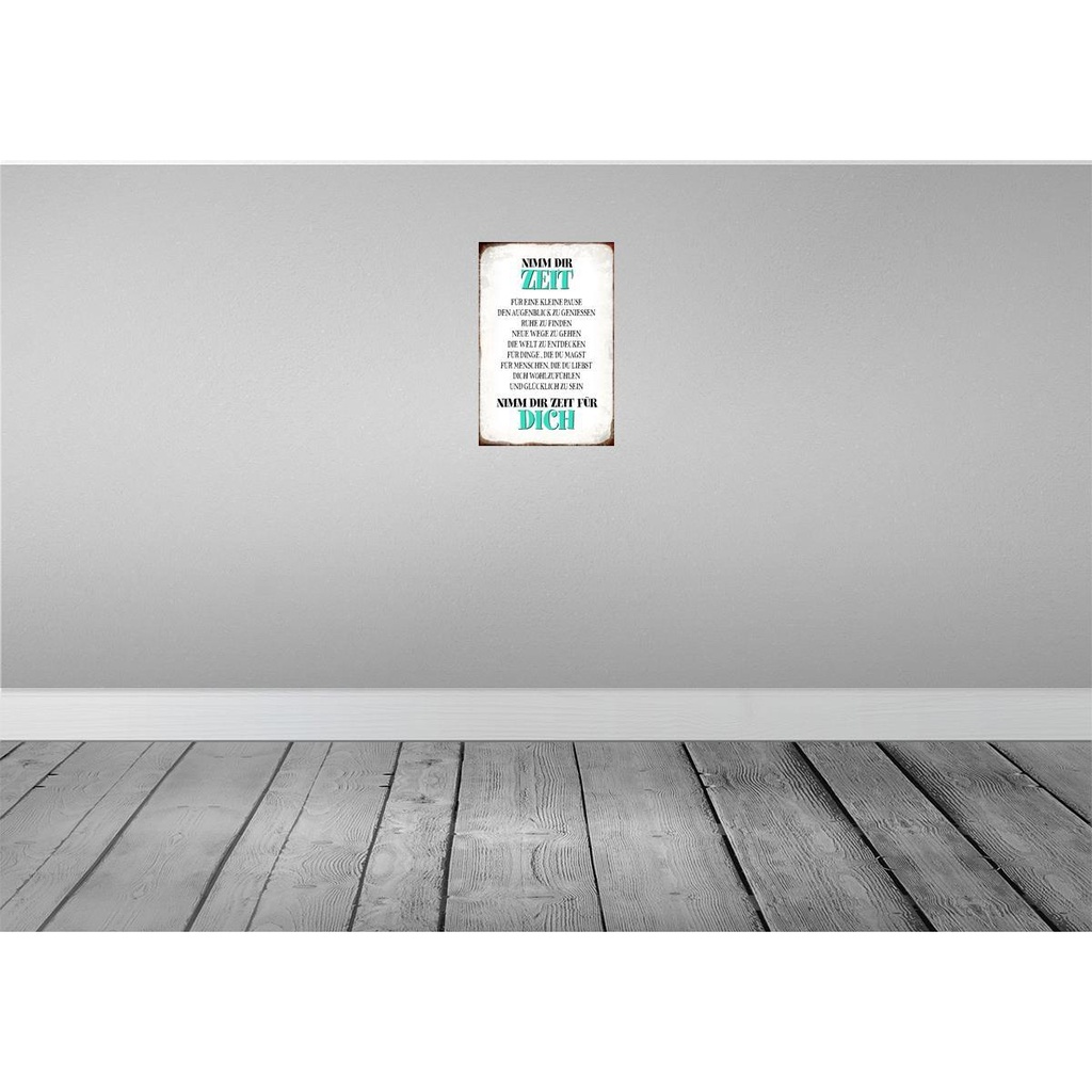 [LA-113224-2030] Blechschild 30x20 cm nimm dir Zeit für dich glücklich Spruch Zitat Bild 2