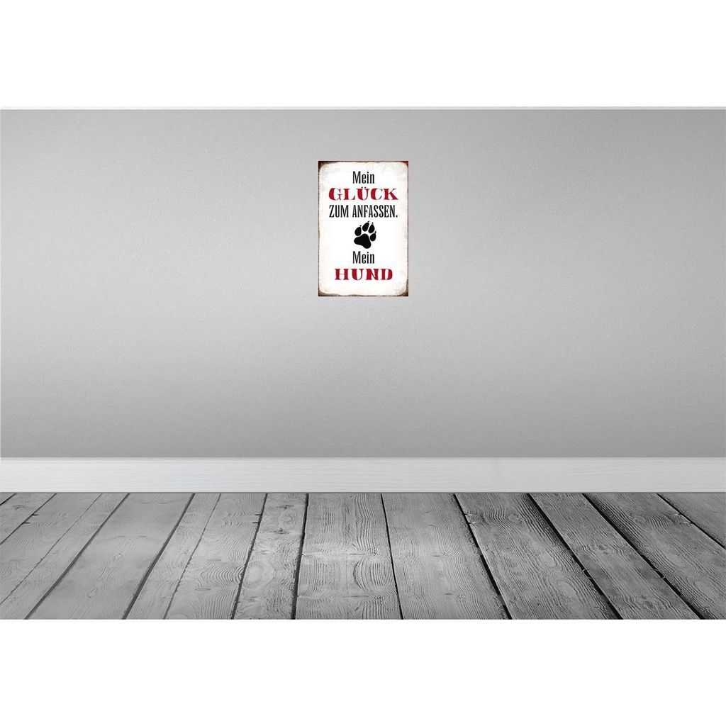[LA-113250-H] Holzschild 30x20 cm Glück zum anfassen mein Hund Tier Haustier Bild 2