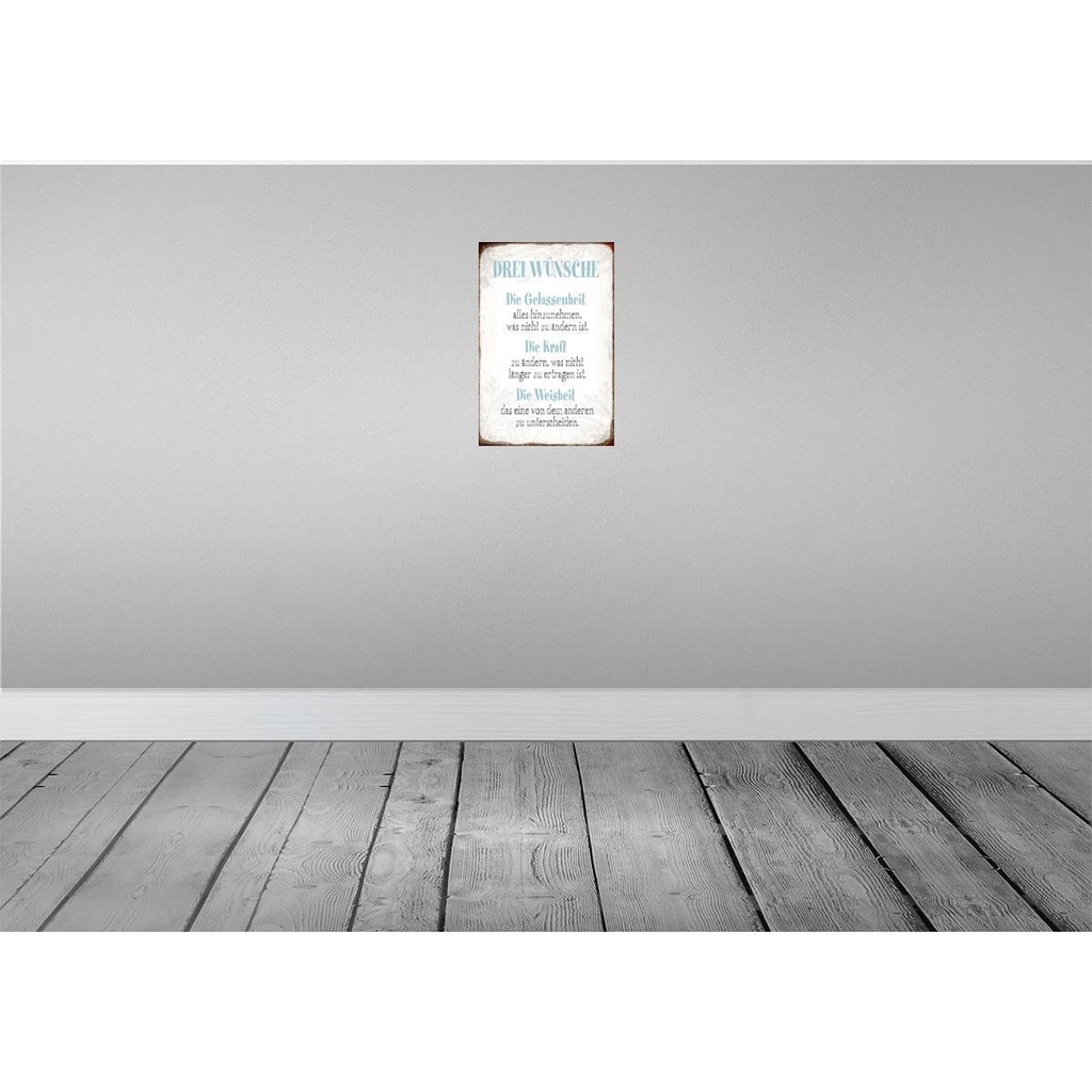 [LA-113274-H] Holzschild 30x20 cm 3 Wünsche Gelassenheit Kraft Dekoration Bild 2