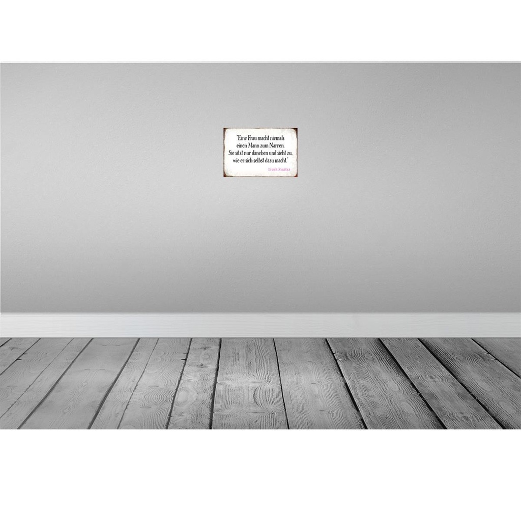 [LA-113291-H] Holzschild 20x30 cm Frau macht nie Mann zum Narren Männer Frauen Bild 2