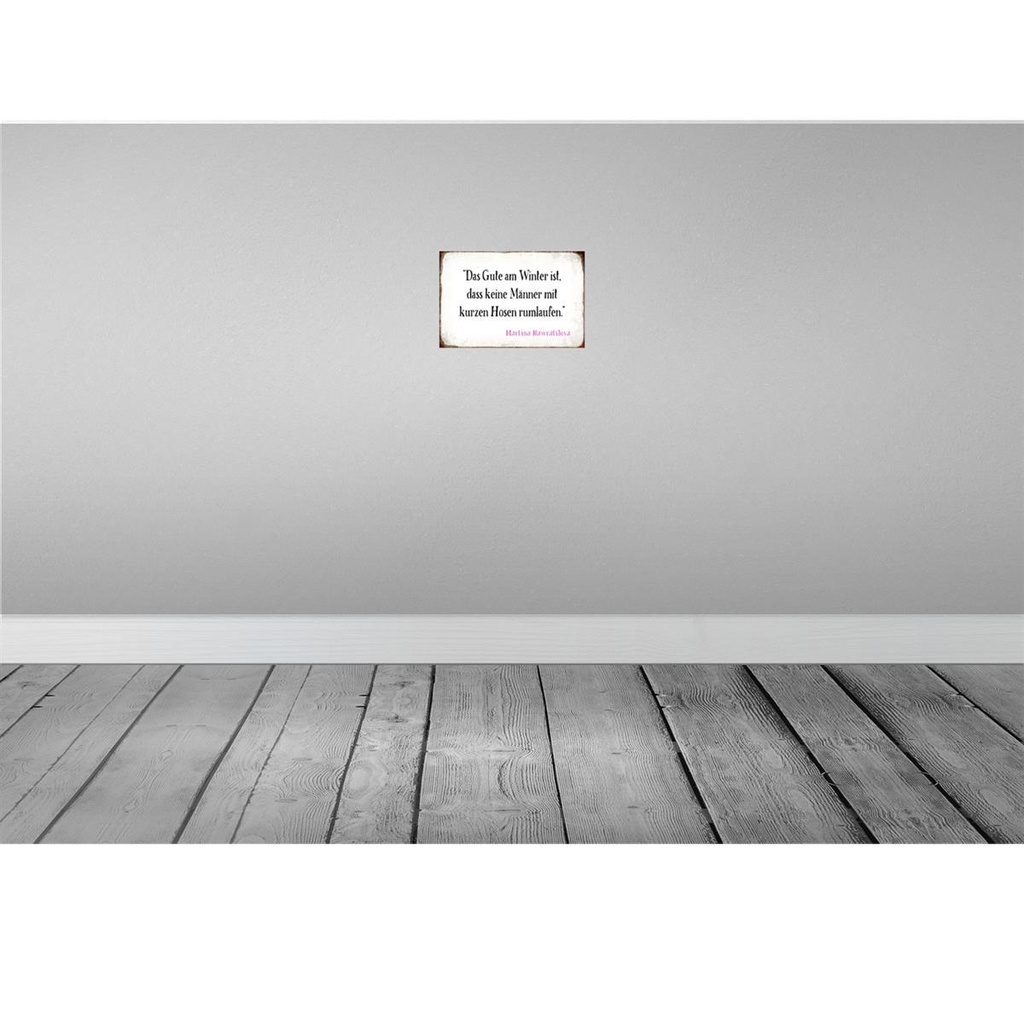 [LA-113298-2030] Blechschild 20x30 cm Gute am Winter keine Männer mit Spruch Zitat Bild 2