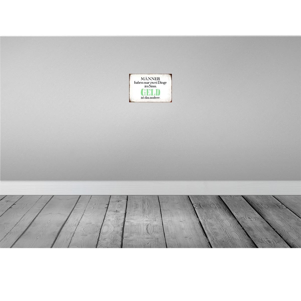 [LA-113318-H] Holzschild 20x30 cm Männer haben 2 Dinge im Sinn Frauen Bild 2