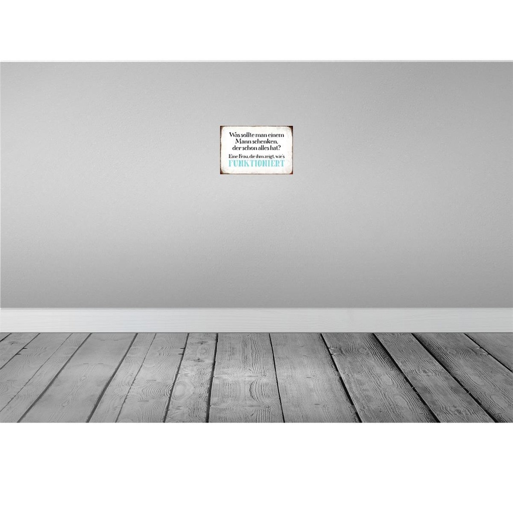 [LA-113319-2030] Blechschild 20x30 cm was sollte man dem Mann schenken Spruch Zitat Bild 2