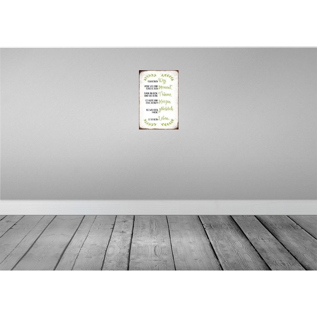 [LA-113328-H] Holzschild 30x20 cm geh deinen Weg lache viel Spruch Zitat Bild 2