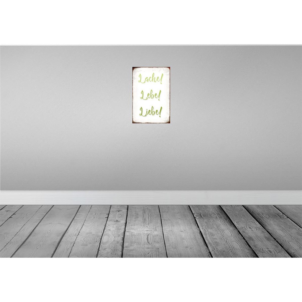 [LA-113338-H] Holzschild 30x20 cm lache lebe liebe Dekoration Bild 2
