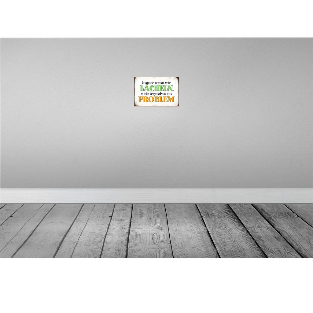 [LA-113339-2030] Blechschild 20x30 cm wenn wir lachen stirbt Problem Dekoration Spruch Zitat Bild 2
