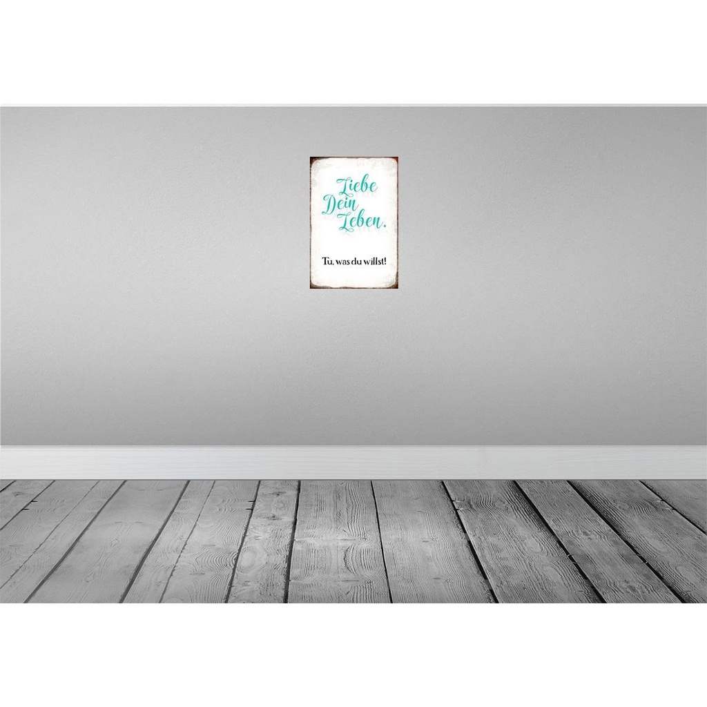 [LA-113352-H] Holzschild 30x20 cm liebe dein Leben tue was willst Spruch Zitat Bild 2