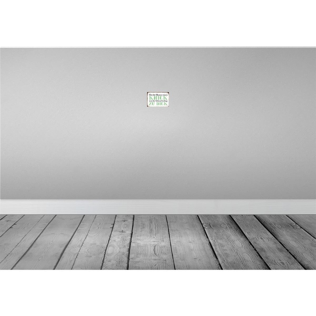[LA-113369-1812] Blechschild 12x18 cm Blume Knick Schmetterling dick Spruch Zitat Bild 2