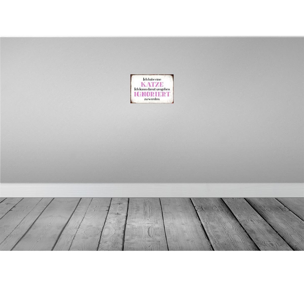 [LA-113379-H] Holzschild 20x30 cm habe Katze kann ignoriert werden Spruch Zitat Bild 2