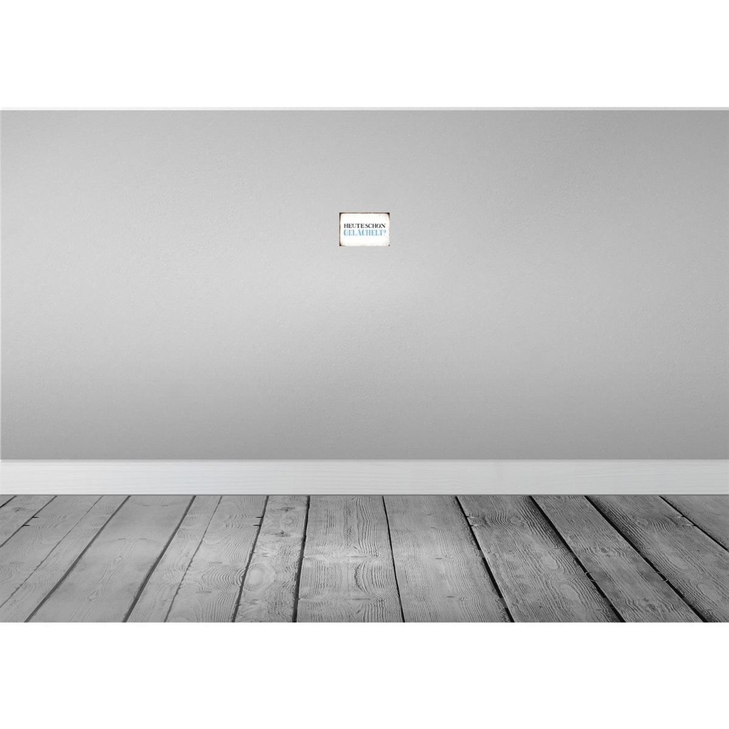 [LA-113396-1812-H] Holzschild 12x18 cm heute schon gelächelt Geschenk Bild 2