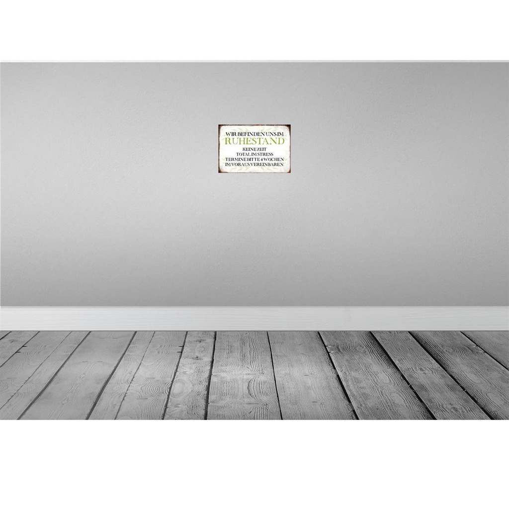 [LA-113401-2030] Blechschild 20x30 cm wie im Ruhestand keine Zeit Dekoration Spruch Zitat Bild 2
