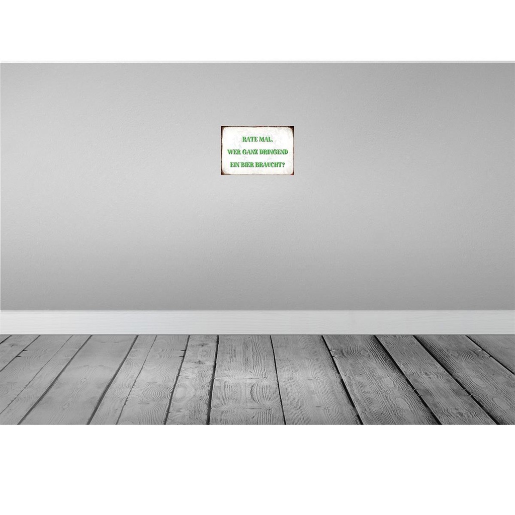 [LA-113406-H] Holzschild 20x30 cm rate wer dringend Bier braucht Dekoration Bild 2