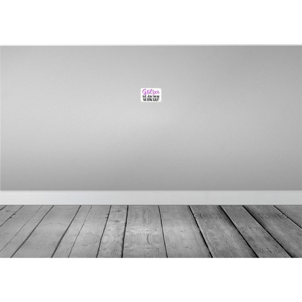 [LA-113427-1812] Blechschild 12x18 cm Glitzer ist das neue schwarz Dekoration Spruch Zitat Bild 2