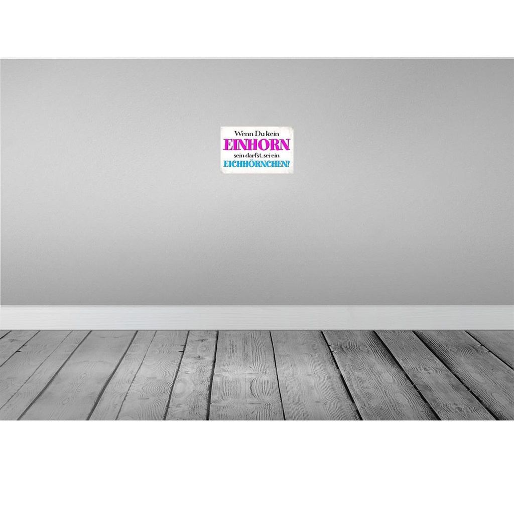 [LA-113428-H] Holzschild 20x30 cm wenn kein Einhorn Eichhörnchen Dekoration Bild 2