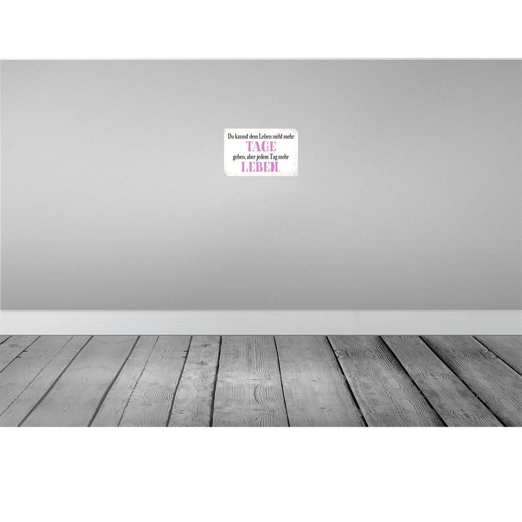 [LA-113445-2030] Blechschild 20x30 cm du kannst jedem Tag mehr Leben Dekoration Spruch Zitat Bild 2