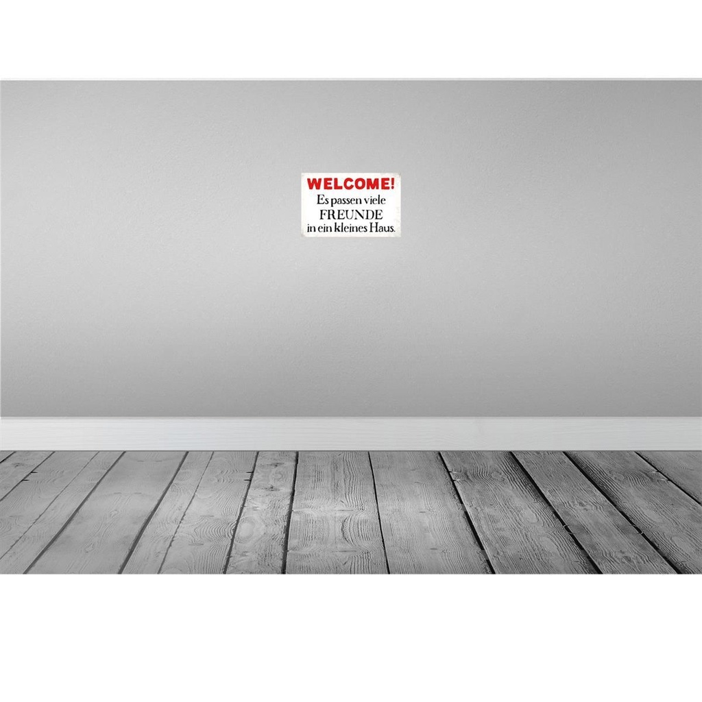 [LA-113465-H] Holzschild 20x30 cm Welcome viele Freunde Haus Familie Bild 2