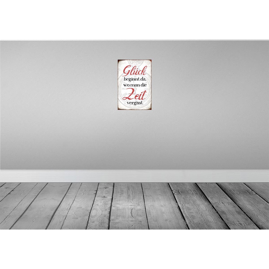 [LA-113472-H] Holzschild 30x20 cm Glück da wo man Zeit vergisst Dekoration Bild 2