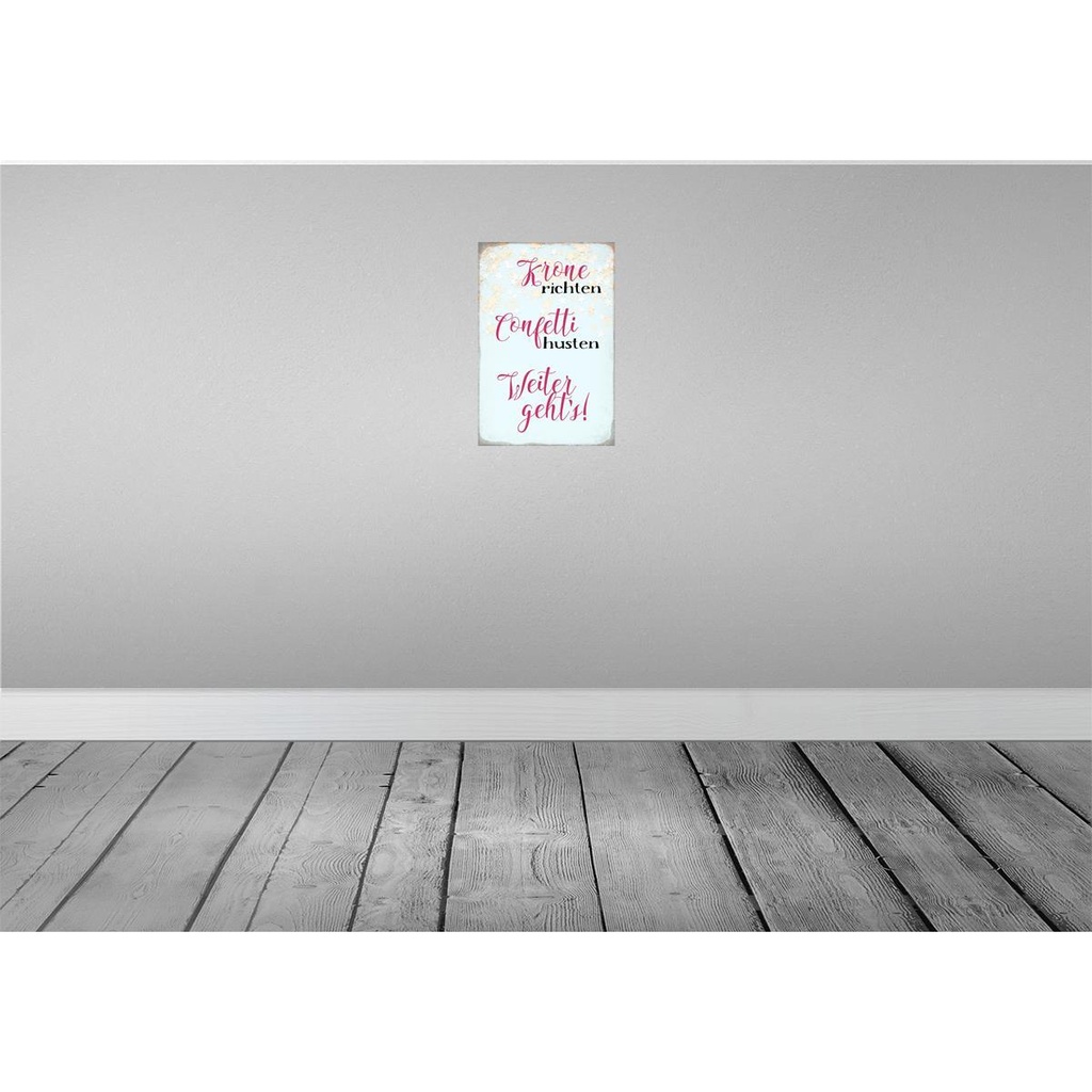 [LA-113483-H] Holzschild 30x20 cm Krone richten Confetti husten Dekoration Bild 2