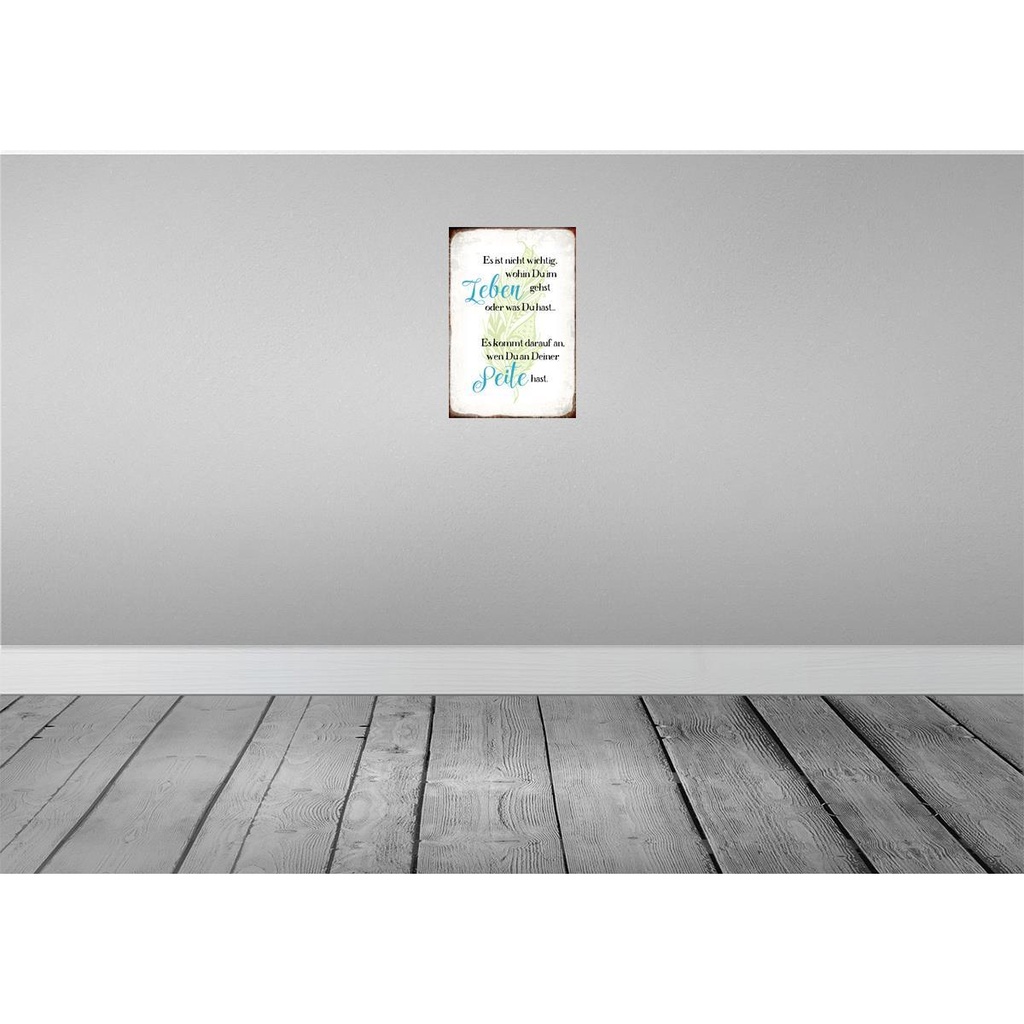 [LA-113492-2030] Blechschild 30x20 cm nicht wichtig wohin du gehst Dekoration Spruch Zitat Bild 2