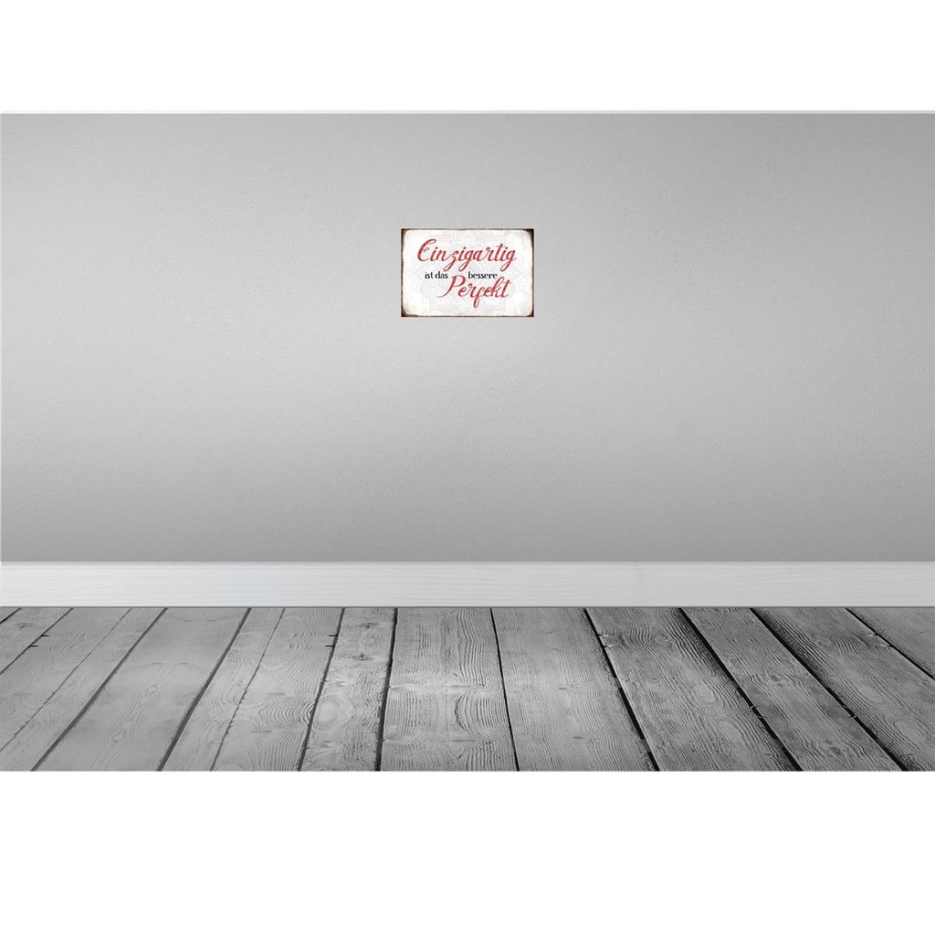[LA-113493-H] Holzschild 20x30 cm einzigartig ist besseres Perfekt Spruch Zitat Bild 2