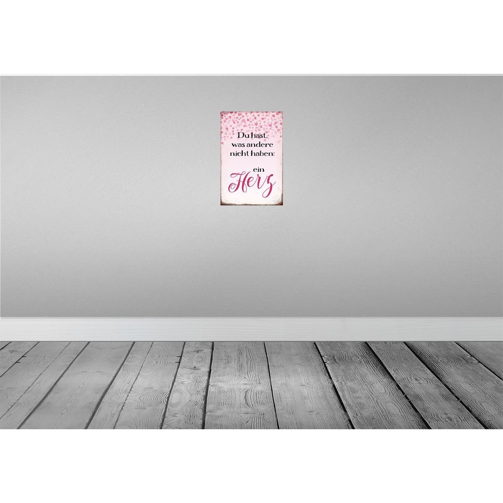 [LA-113504-H] Holzschild 30x20 cm hast was andere nicht haben Herz Spruch Zitat Bild 2