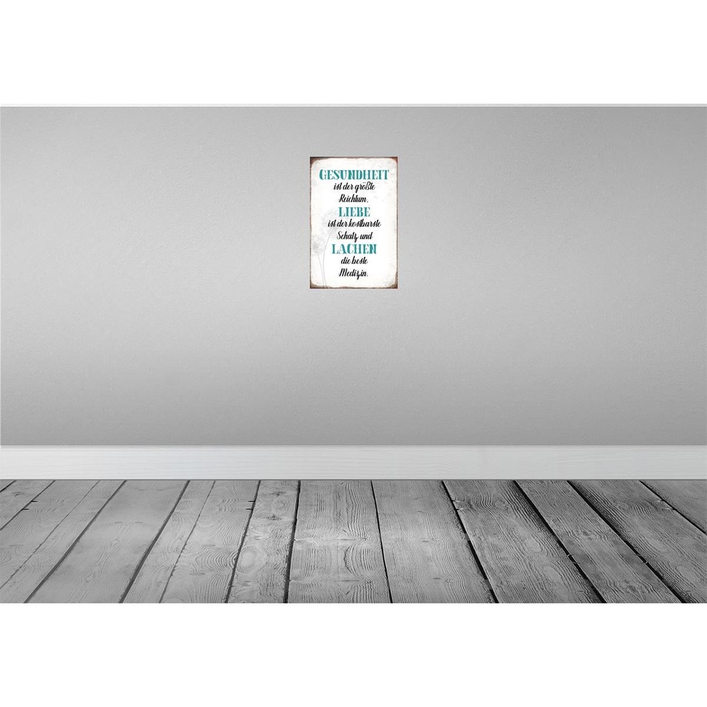 [LA-113507-2030] Blechschild 30x20 cm Gesundheit Liebe Lachen Medizin Spruch Zitat Bild 2