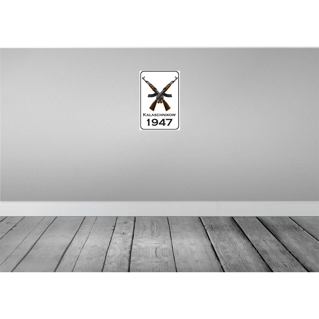 [LA-113510-2030] Blechschild 30x20 cm Gewehr Kalaschnikow 1947 Dekoration Bild 2