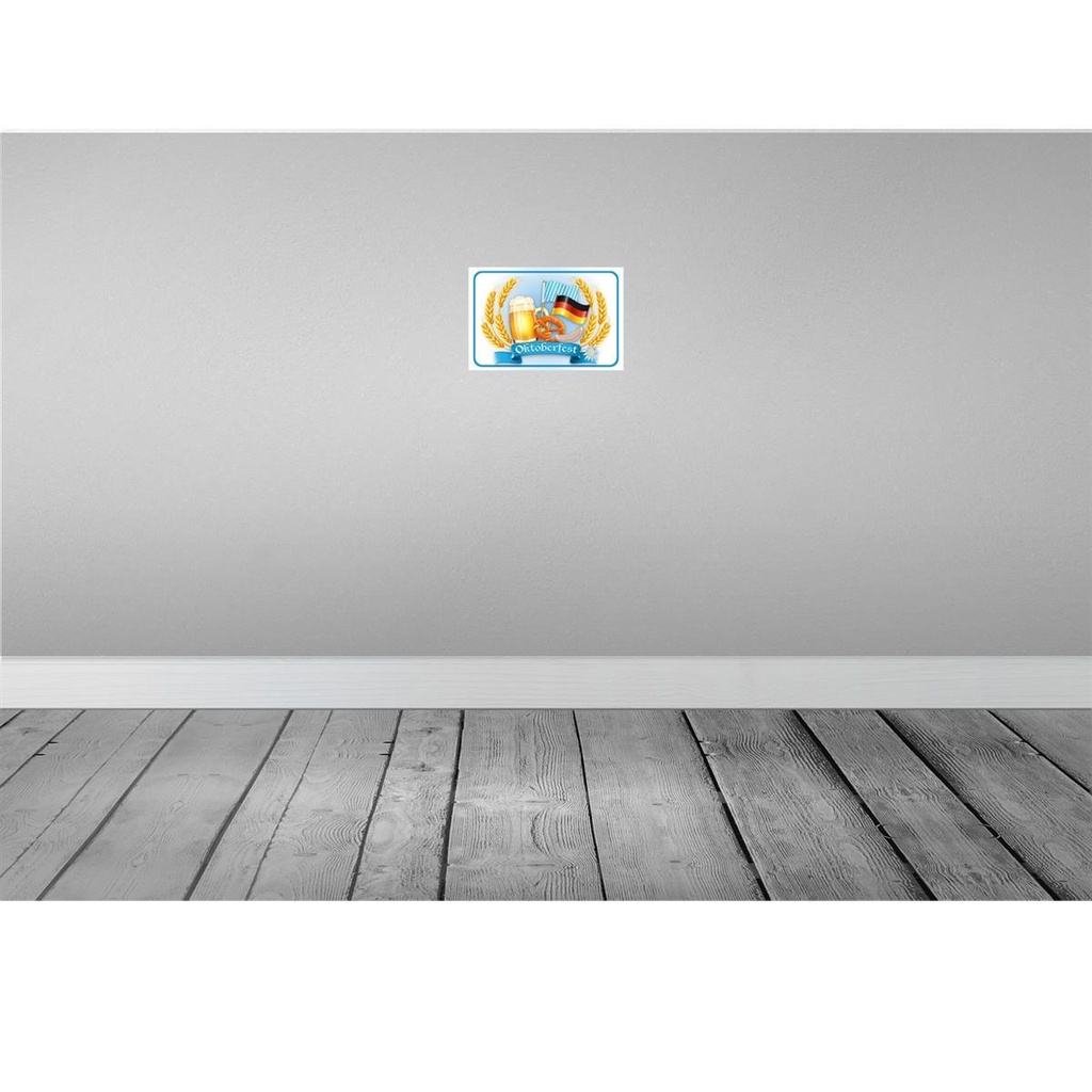 [LA-113512-H] Holzschild 20x30 cm Oktoberfest Bier Brezel Wurst Essen Trinken Bild 2
