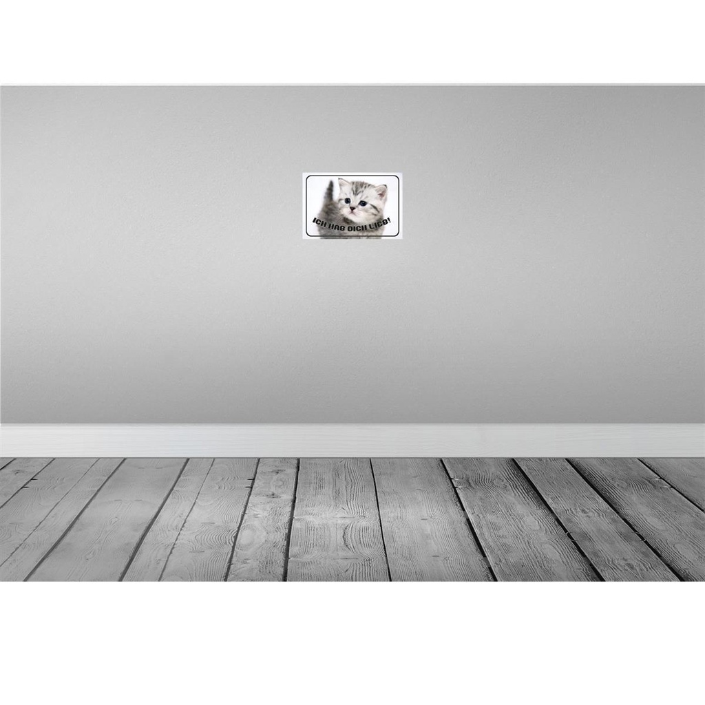 [LA-113516-2030] Blechschild 20x30 cm Katze ich hab dich lieb Tier Haustier Bild 2