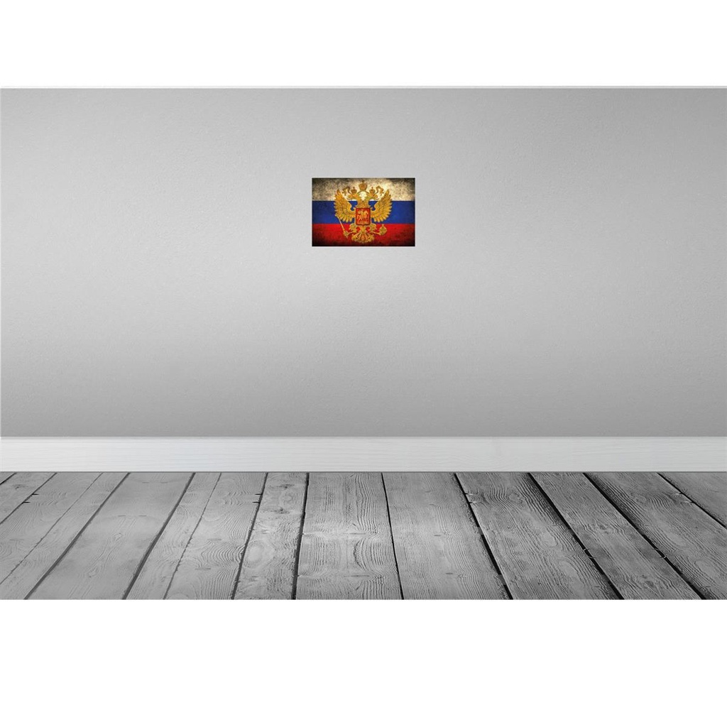 [LA-113534-2030] Blechschild 20x30 cm Russland Fahne Wappen Flagge Bild 2