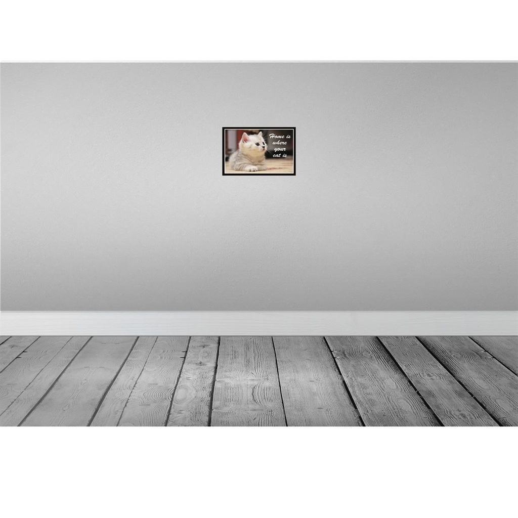 [LA-113550-2030] Blechschild 20x30 cm Katze Home is where your cat Tier Haustier Bild 2