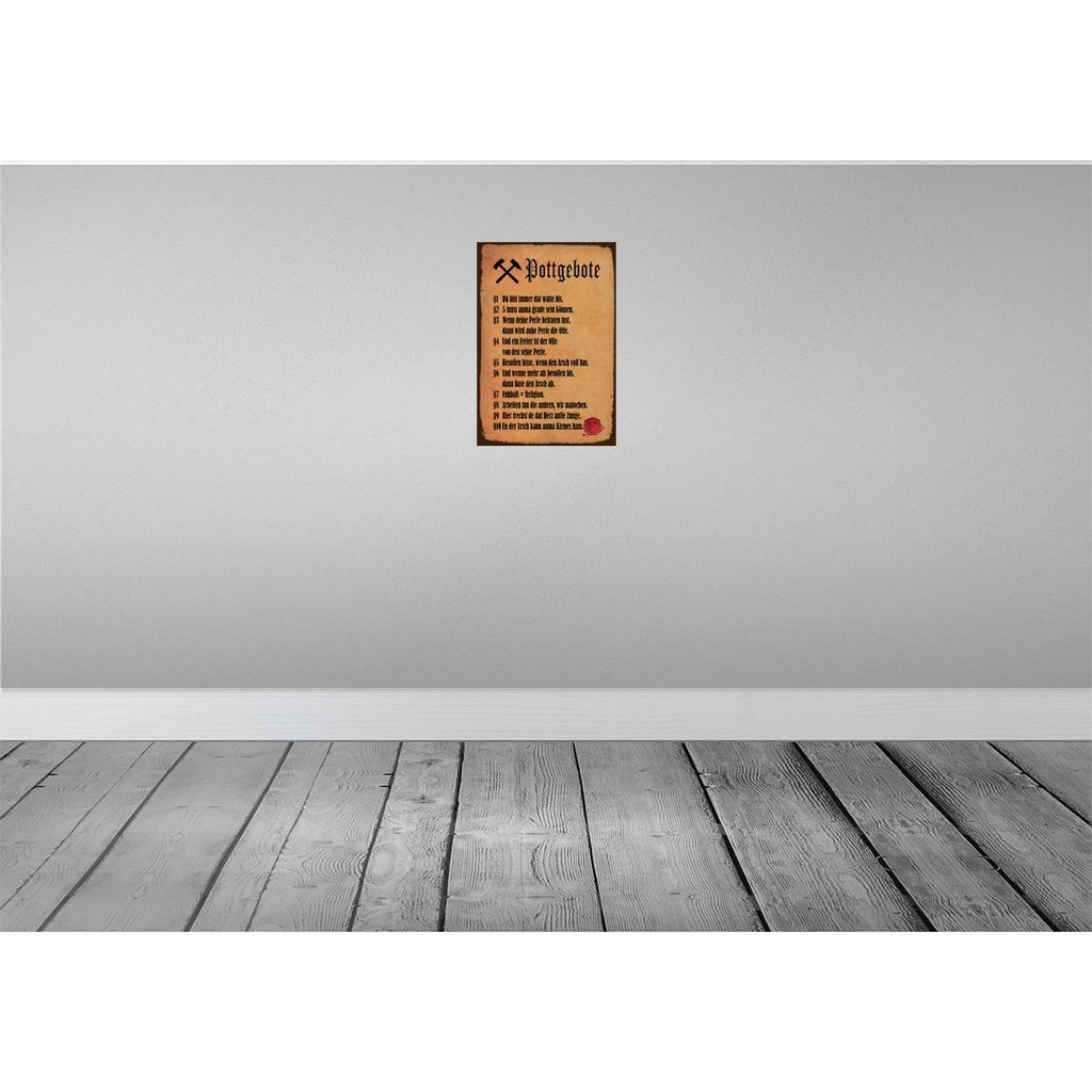 [LA-113556-H] Holzschild 30x20 cm Pottgebote du biste immer dat Dekoration Bild 2