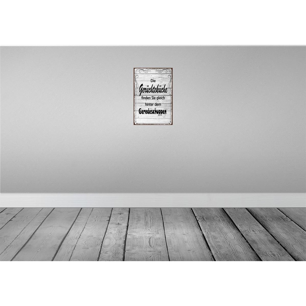 [LA-113558-2030] Blechschild 30x20 cm Gerüchteküche Geredeschuppen Dekoration Spruch Zitat Bild 2