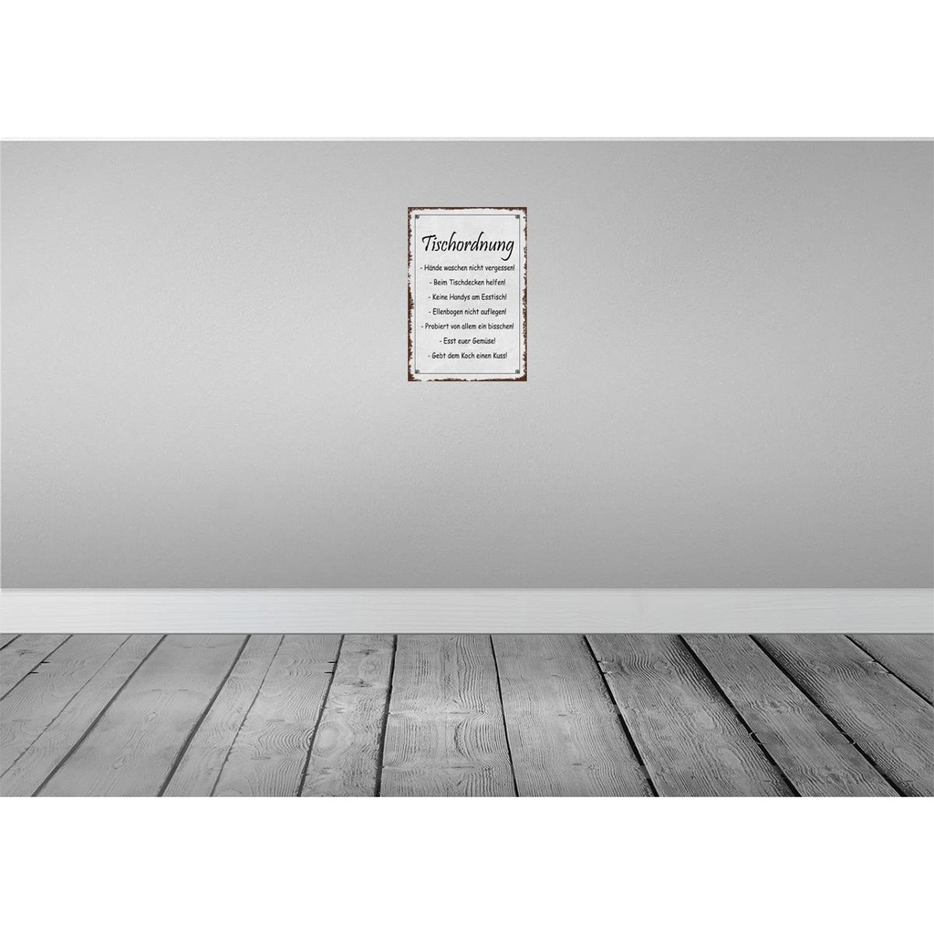 [LA-113563-2030] Blechschild 30x20 cm Tischordnung Hände waschen Warnschild Hinweisschild Sicherheit Vorsicht Bild 2