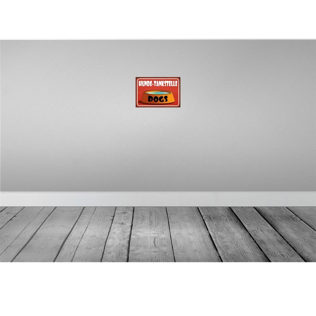 [LA-113564-2030] Blechschild 20x30 cm Hunde Tankstelle Dogs Tier Haustier Hund Bild 2