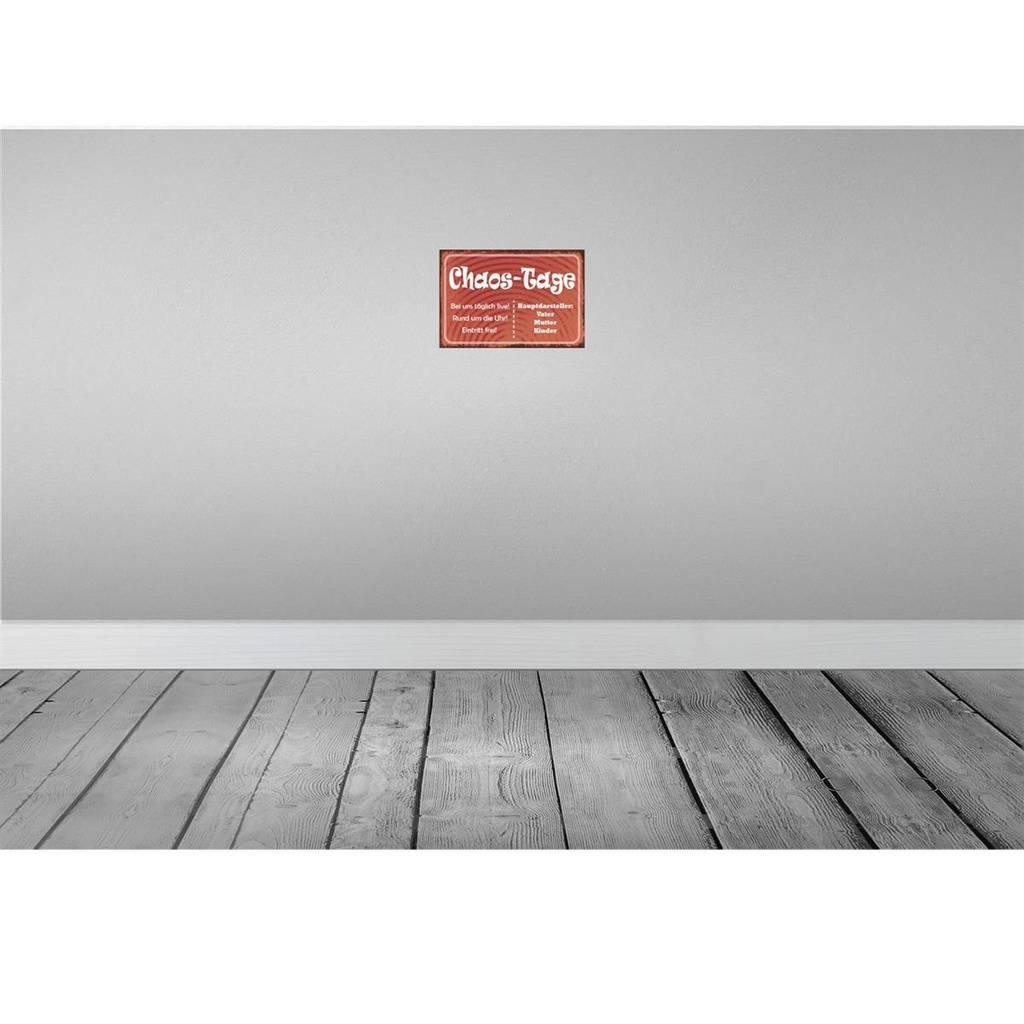 [LA-113570-H] Holzschild 20x30 cm Chaos Tage Vater Mutter Kinder Europa Bild 2
