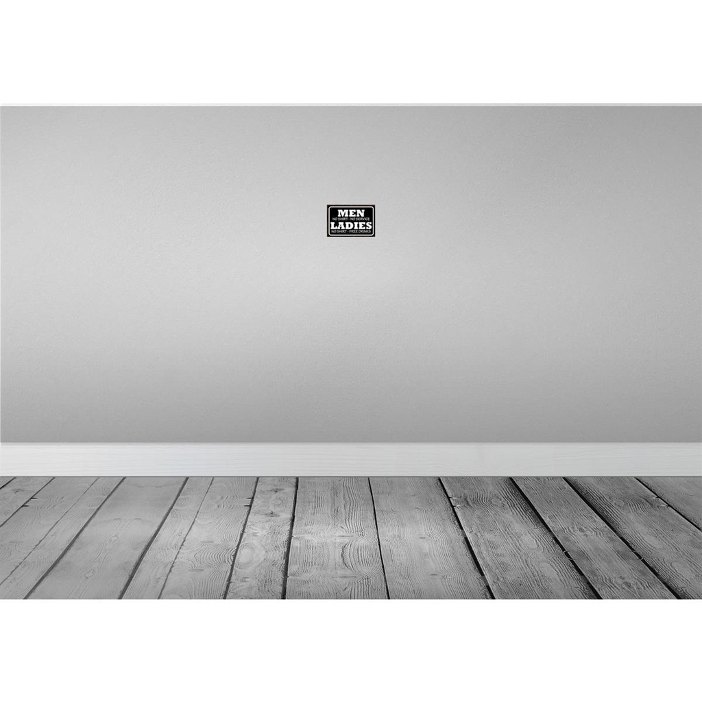 [LA-113573-1812-H] Holzschild 12x18 cm Men Ladies No Shirt Service Dekoration Bild 2