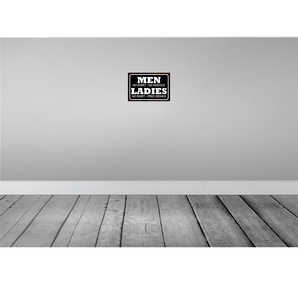 [LA-113573-H] Holzschild 20x30 cm Men Ladies No Shirt Service Dekoration Bild 2