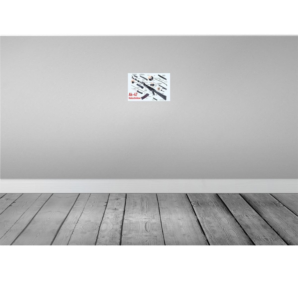[LA-113588-H] Holzschild 20x30 cm Beruf Arbeit Gewehr AK-47 Kalaschnikow Einzelteile Bild 2