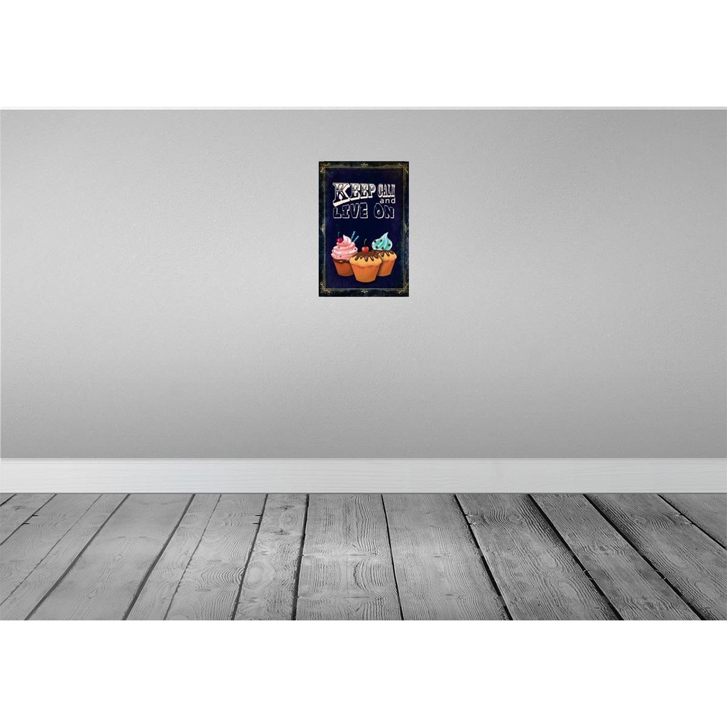 [LA-113593-H] Holzschild 30x20 cm Cupcake Keep Calm and live on Bild 2