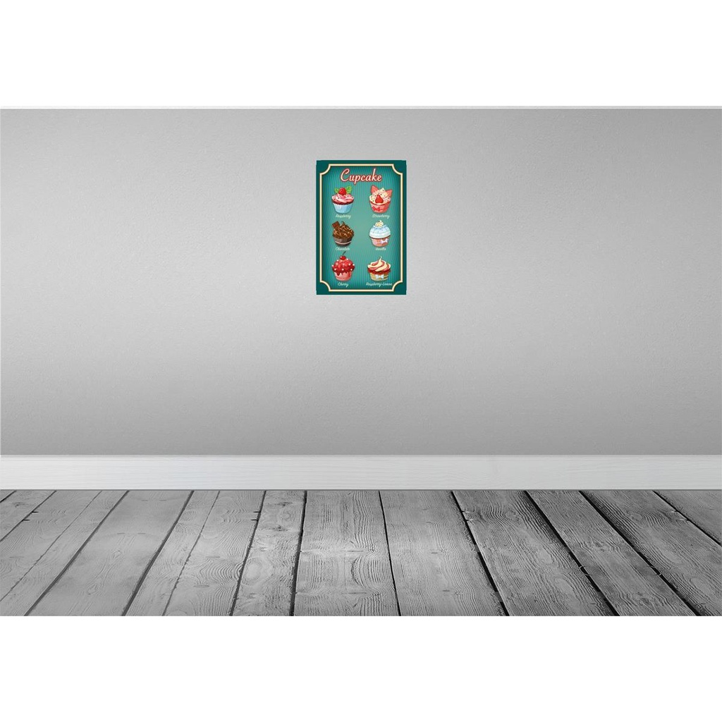 [LA-113596-2030] Blechschild 30x20 cm Essen Cupcake Raspberry Chocolate Trinken Bild 2
