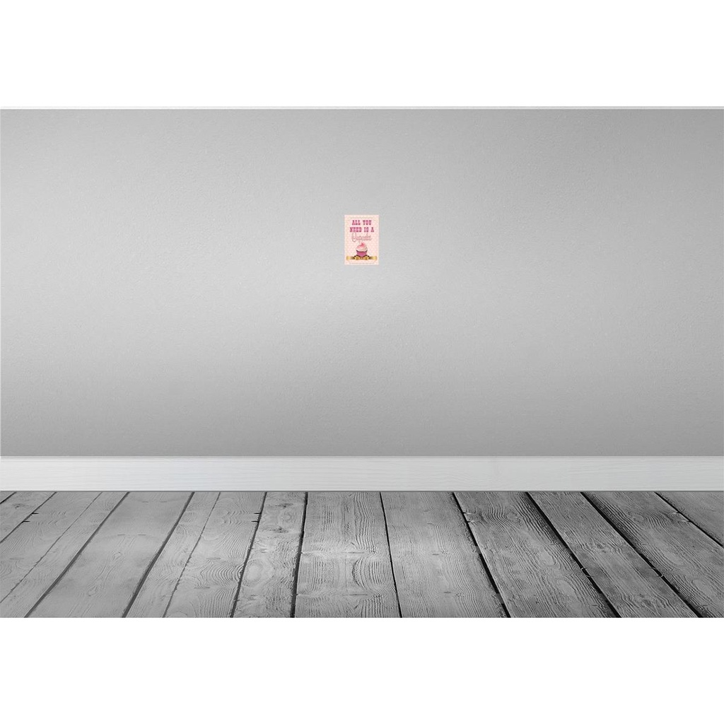 [LA-113607-1812-H] Holzschild 18x12 cm Essen all you need is a Cupcake Trinken Bild 2