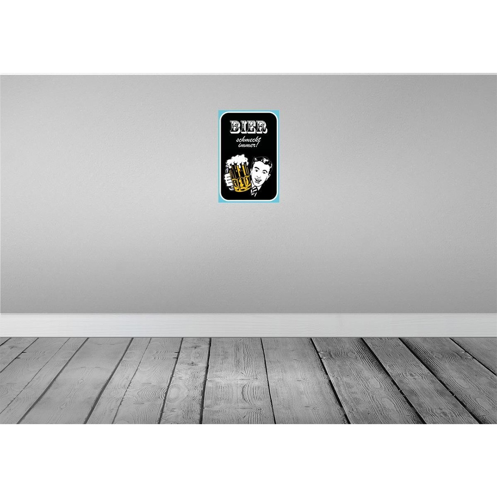 [LA-113615-2030] Blechschild 30x20 cm Bier schmeckt immer Essen Trinken Bild 2