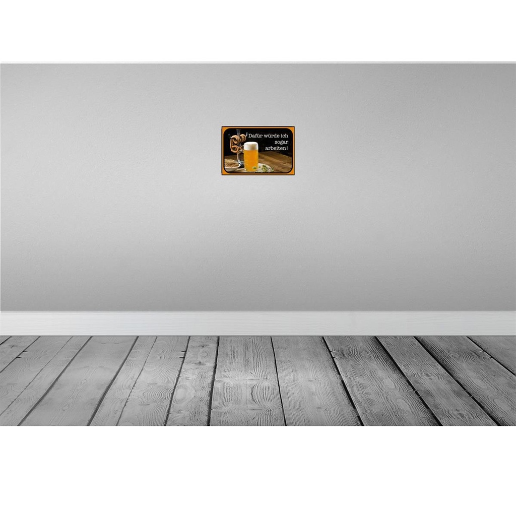 [LA-113622-2030] Blechschild 20x30 cm Bier dafür würde ich arbeiten Essen Trinken Bild 2
