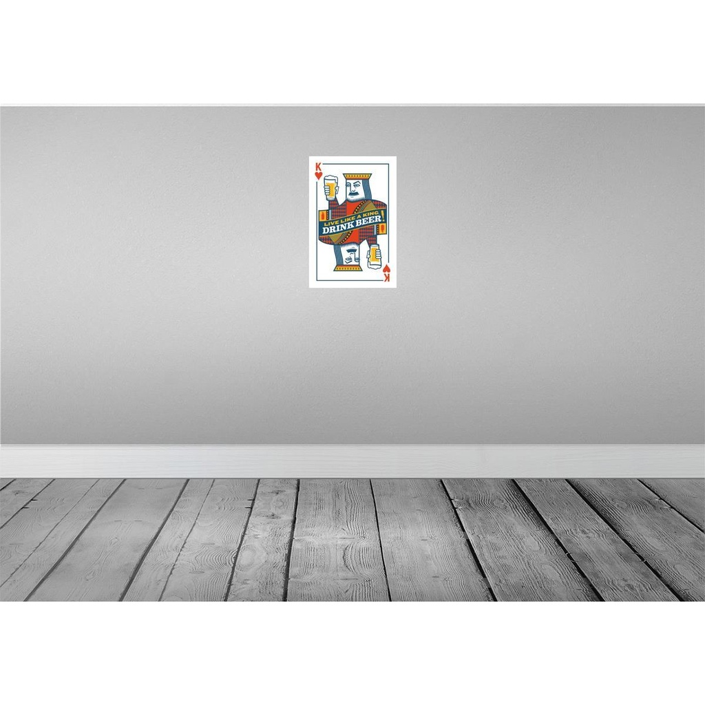 [LA-113634-H] Holzschild 30x20 cm Bier König drink Beer King Essen Trinken Bild 2