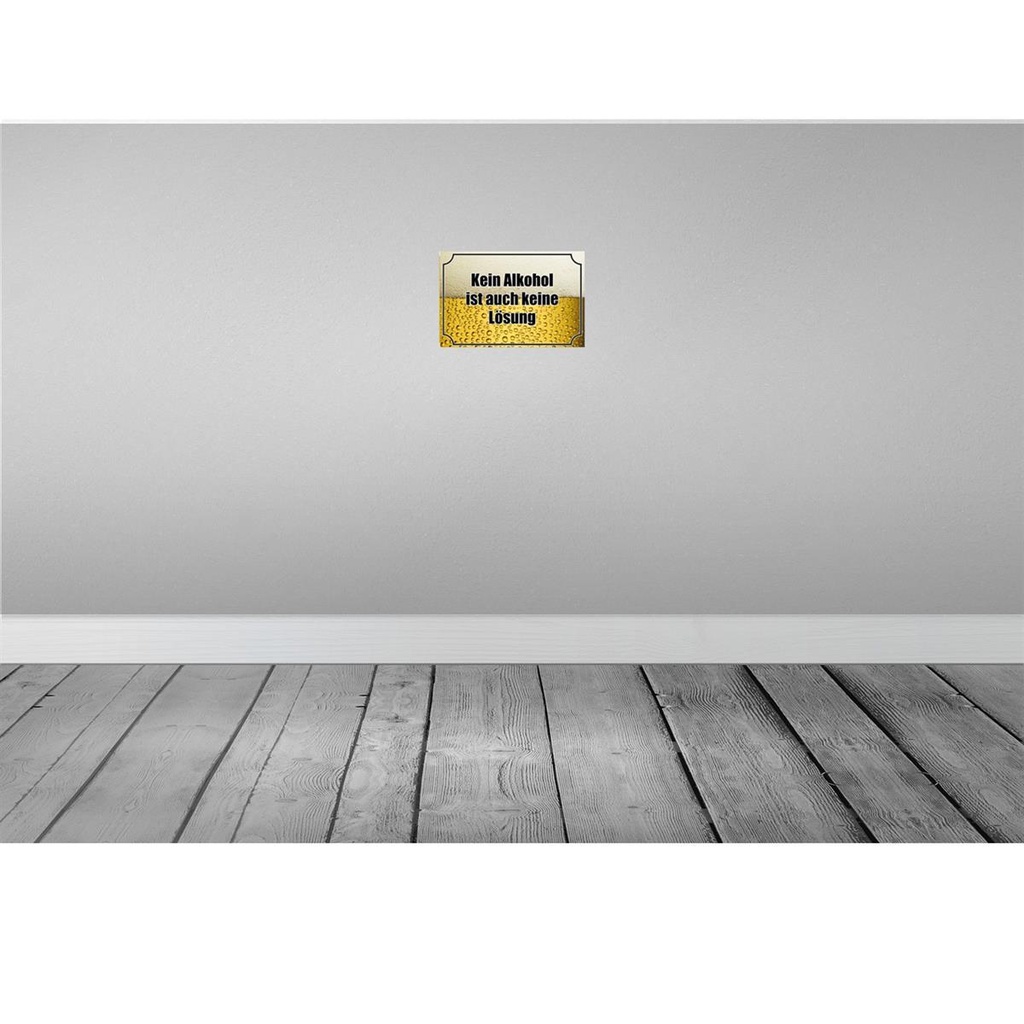 [LA-113641-H] Holzschild 20x30 cm Bier kein Alkohol keine Lösung Bild 2
