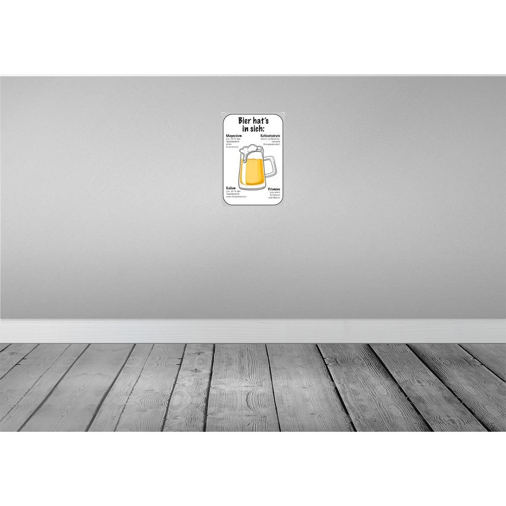 [LA-113642-H] Holzschild 30x20 cm Bier Magnesium Kalium Vitamine Bild 2