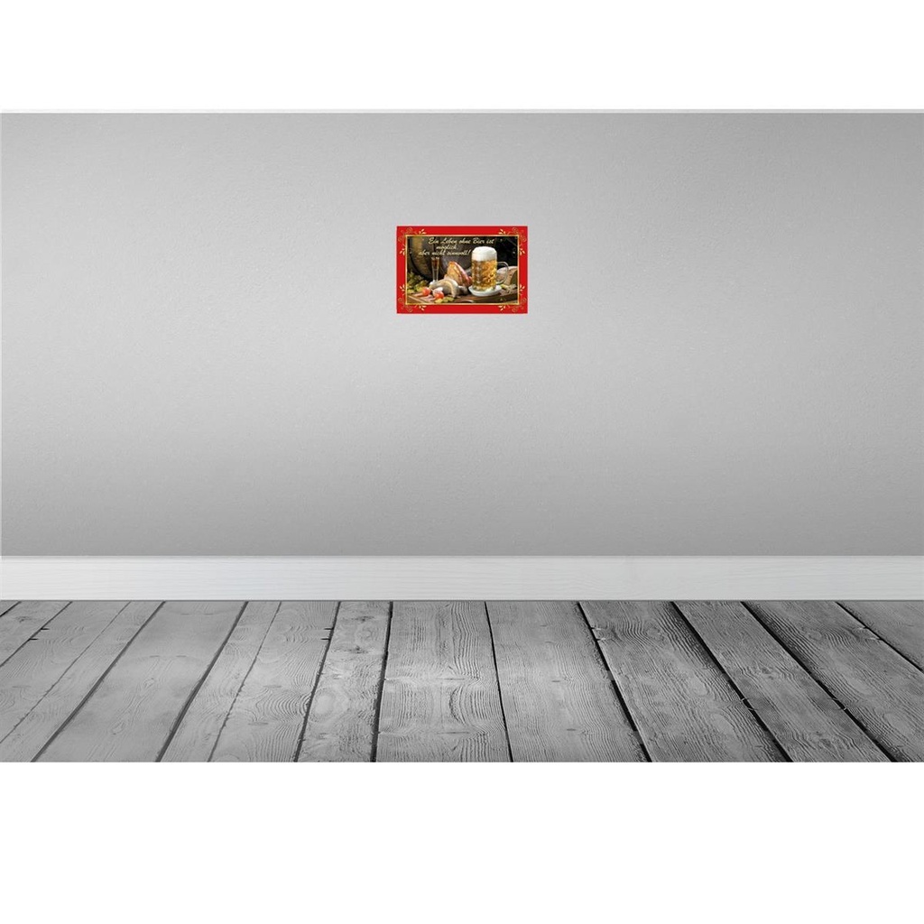 [LA-113644-H] Holzschild 20x30 cm Leben ohne Bier ist sinnlos Essen Trinken Bild 2