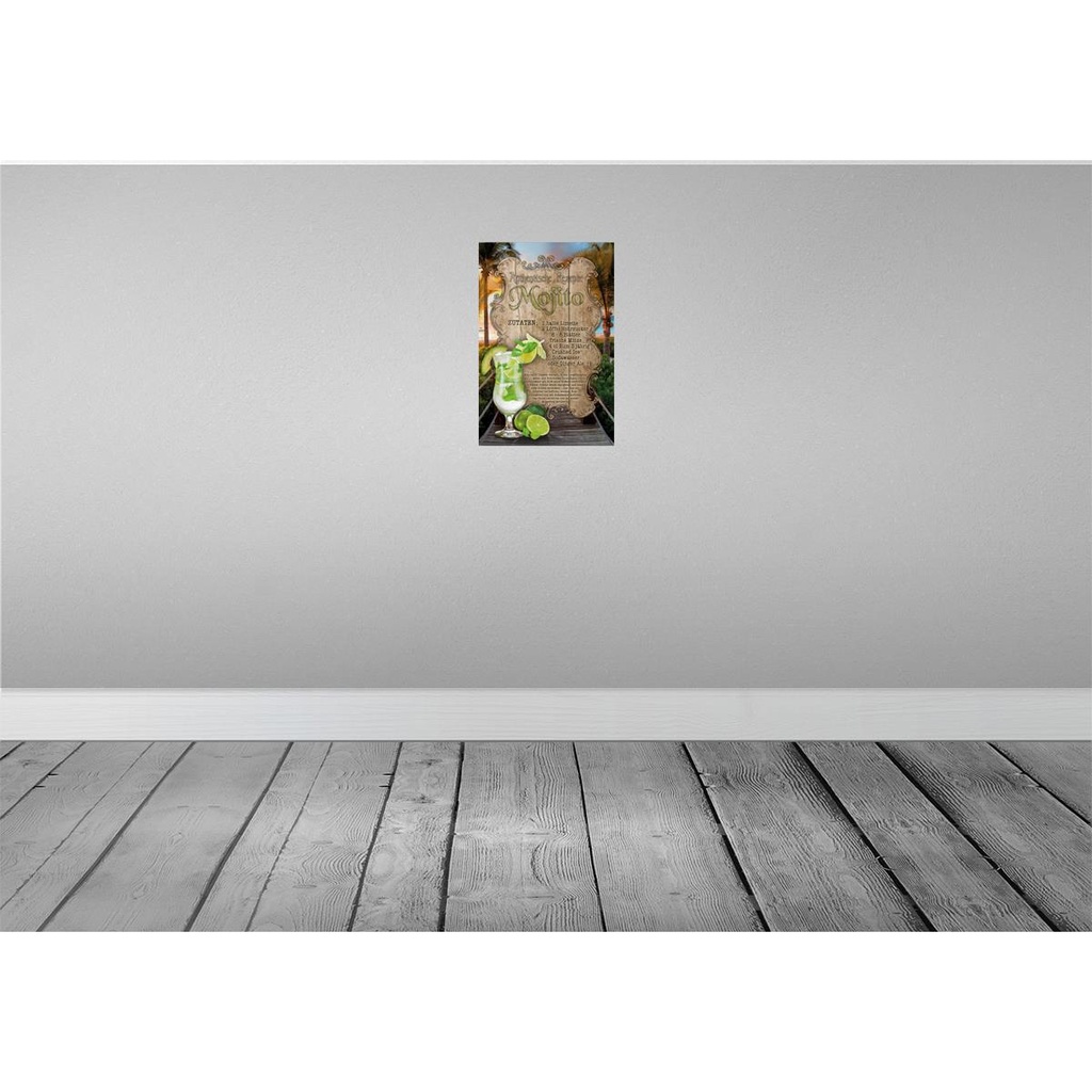 [LA-113668-2030] Blechschild 30x20 cm Rezept Mojito Küche Zutaten Limette Minze England Bar Club Alkohol Restaurant Bild 2